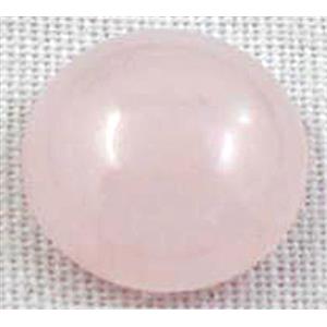Rose Quartz Cabochon, flat-back Round, approx 10mm dia [GMC47-10MM]