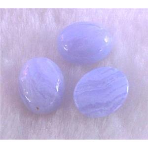 blue lace agate cabochon, oval, approx 8x10mm [GMC60]