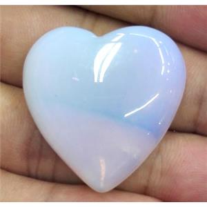 white Opalite jasper cabochon, heart, approx 30mm wide [GMC74]