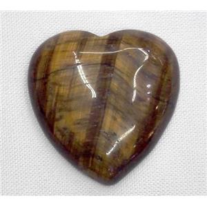 tiger eye stone cabochon, heart, approx 30mm wide [GMC75]