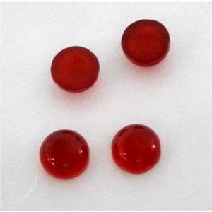 red agate carnelian cabochon, round, approx 4mm dia [GMC76]
