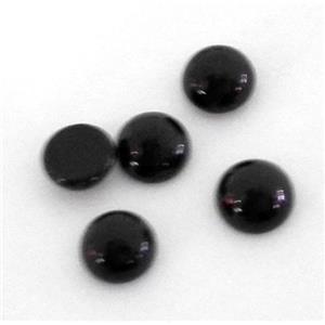black agate onyx cabochon, round, approx 3mm dia [GMC77-3MM]