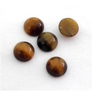 tiger eye stone cabochon, round, approx 4mm dia [GMC79]