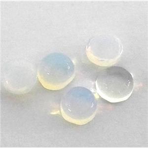 white Opalite jasper cabochon, round, approx 4mm dia [GMC80]