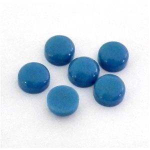 blue Turquoise cabochon, round, approx 4mm dia [GMC82]