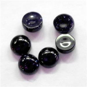 Blue SandStone cabochon, round, approx 4mm dia [GMC83]