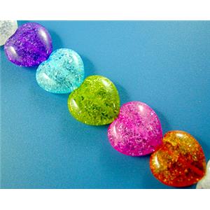 Chinese Crackle Crystal beads, heart, 18mm dia, 22pcs per st [GMCC01]