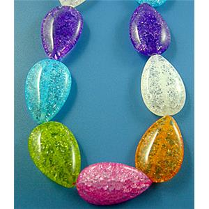 Chinese Crackle Crystal beads, teardrop, 20x30mm, 13pcs per st [GMCC02]