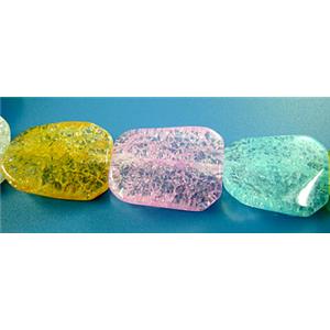 Chinese Crackle Crystal beads, Twist Rectangle, 18x25mm, 16pcs per st [GMCC03]