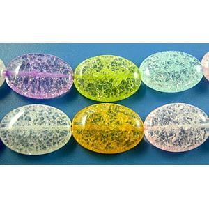 Chinese Crackle Crystal beads, oval, 18x25mm, 16pcs per st [GMCC04]