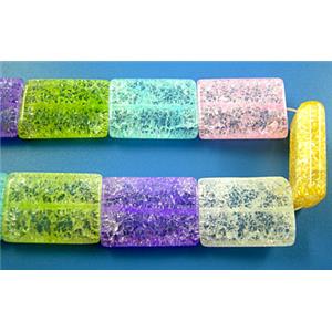 Chinese Crackle Crystal beads, rectangle, 22x30mm, 13pcs per st [GMCC05]