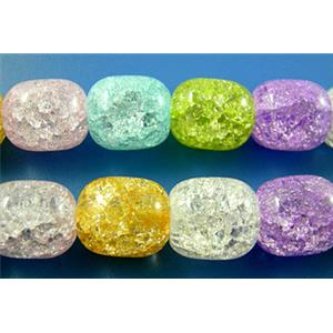 Chinese Crackle Crystal beads, barrel, 11x16mm, 28pcs per st [GMCC06]