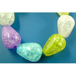 Chinese Crackle Crystal beads, Drip, 12x16mm, 24pcs per st [GMCC09]