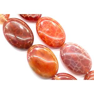 ruby Fire Agate beads, oval, grade A, 13x18mm, approx 22pcs per st [GMFA18-13X18MM]