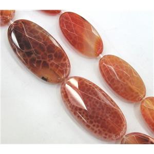ruby Fire Agate beads, faceted oval, grade A, 12x16mm, approx 25pcs per st [GMFA20-12X16MM]