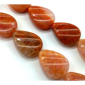 ruby fire Agate beads, twist drop, grade A, 13x18mm, approx 22pcs per st [GMFA27-13X18MM]