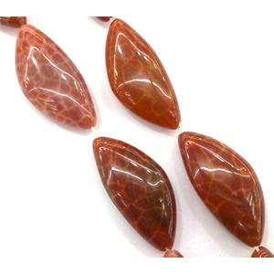 ruby fire Agate beads, erose, grade A, 16x30mm, approx 11pcs per st [GMFA30]