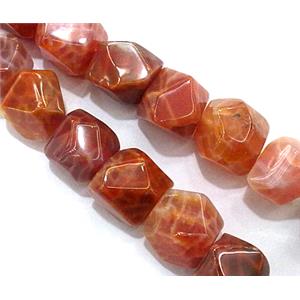 ruby fire Agate beads, faceted erose, grade A, approx 10x11mm, 36pcs per st [GMFA33]