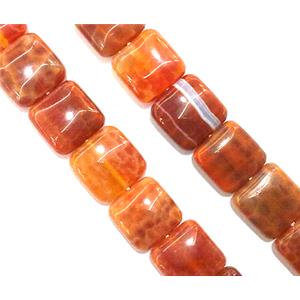 ruby fire Agate beads, square, grade A, 10x10mm, approx 40pcs per st [GMFA36-10MM]