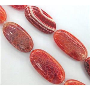 Fire Ruby Agate beads, oval, grade A, 25x30mm, approx 13pcs per st [GMFA41-25X30MM]