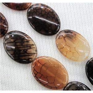 coffee veins Agate beads, oval, approx 13x18mm [GMFA46-13X18MM]