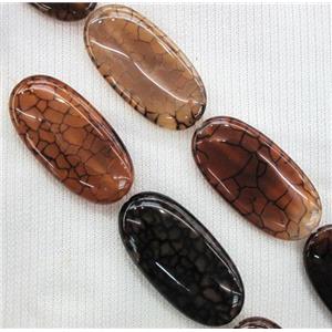 coffee veins Agate beads, oval, approx 25x50mm [GMFA47-25X50MM]