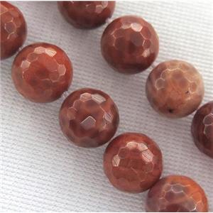 Ruby Fire Agate Beads, faceted round, approx 16mm dia [GMFA50-16MM]