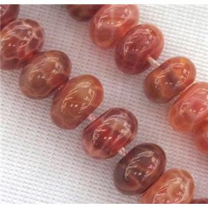 ruby fire agate beads, rondelle, approx 8x16mm [GMFA51-8X16MM]