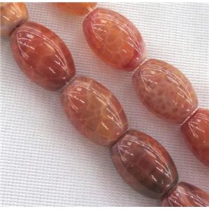 ruby fire agate beads, barrel, approx 12x40mm [GMFA53-12X40MM]