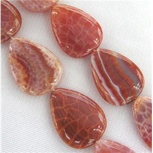 ruby fire agate beads, teardrop, approx 30x40mm [GMFA65-30X40MM]