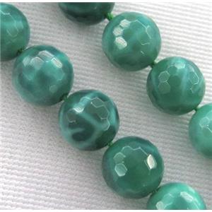 peacock green Fire Agate Beads, faceted round, approx 16mm dia [GMFA68-16MM]