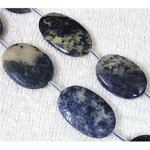 Natural lapis lazuli bead, oval, approx 22-34mm, 16.5 inches [GMLB010]