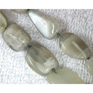 Natural moonstone bead, freeform, approx 11-25mm, 16.5 inches [GMLB021]