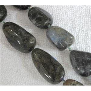 Natural Labradorite bead, freeform, approx 12x22-16x30mm, 16.5 inches [GMLB038]