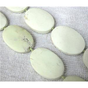 Natural lemon stone bead, flat oval, approx 18x28-24x32mm, 16.5 inches [GMLB044]