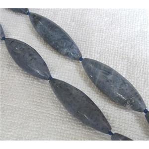 blue Coral Fossil Beads, chrysanthemum, rice-shape, approx 12x34mm, 12x40mm, 16 inches [GMLB059]