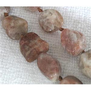 Natural sun stone bead, freeform, approx 8x13-12x15mm, 16 inches [GMLB062]