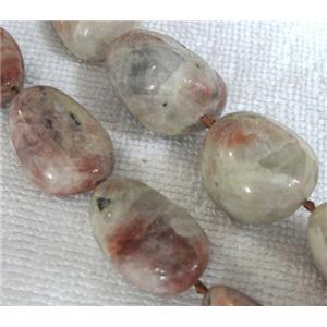 Natural sun stone bead, freeform, approx 15x17mm, 20x26mm, 16 inches [GMLB063]