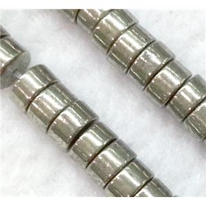 natural Pyrite Beads, heishi, approx 3x6mm, 15.5 inches length [GMLB073-3X6MM]