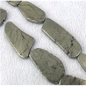 natural Pyrite Beads, freeform, approx 18-40mm, 15.5 inches length [GMLB076]