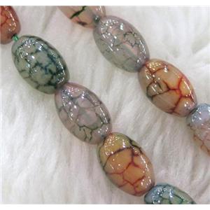 dragon veins Agate bead, barrel, colorful, approx 8x12mm, 15.5 inches [GMLB1004]