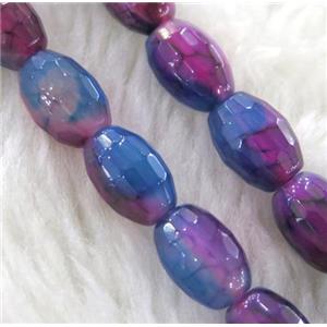 dragon veins Agate beads, faceted barrel, colorful, approx 8x12mm, 15.5 inches [GMLB1006]