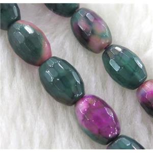 Dichromatic Agate beads, faceted barrel, colorful, approx 8x12mm, 15.5 inches [GMLB1008]