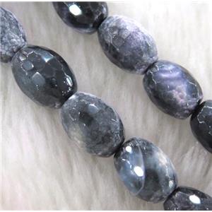 fired Agate bead, faceted barrel, colorful, approx 8x12mm, 15.5 inches [GMLB1014]