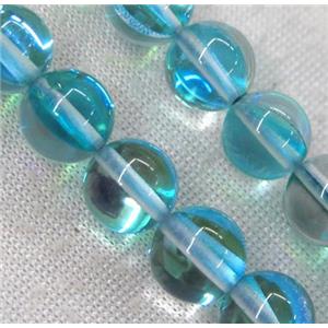 round synthetic aqua Aura Quartz Glass Beads, approx 6mm dia [GMLB1036-6MM]