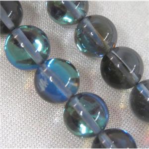 round synthetic gray Aura Quartz Glass Beads, approx 12mm dia [GMLB1037-12MM]