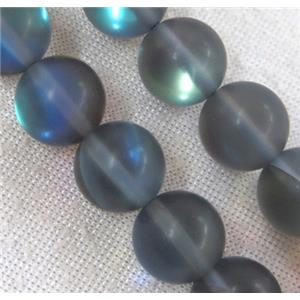 round synthetic gray Aura Quartz Glass Beads, matte, approx 12mm dia [GMLB1040-12MM]