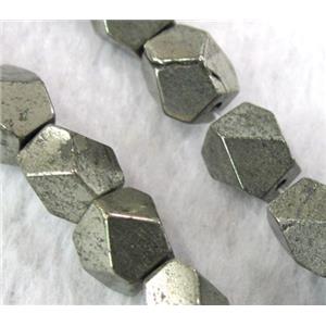 natural Pyrite Beads, freeform, faceted, approx 6-7mm, 15.5 inches [GMLB107-6MM]