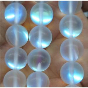 round white synthetic Aura Quartz Crystal Beads, matte, approx 6mm dia [GMLB1082-6MM]