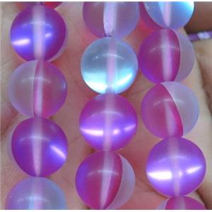 round synthetic hotpink Aura Quartz Beads, matte, approx 6mm dia [GMLB1085-6MM]